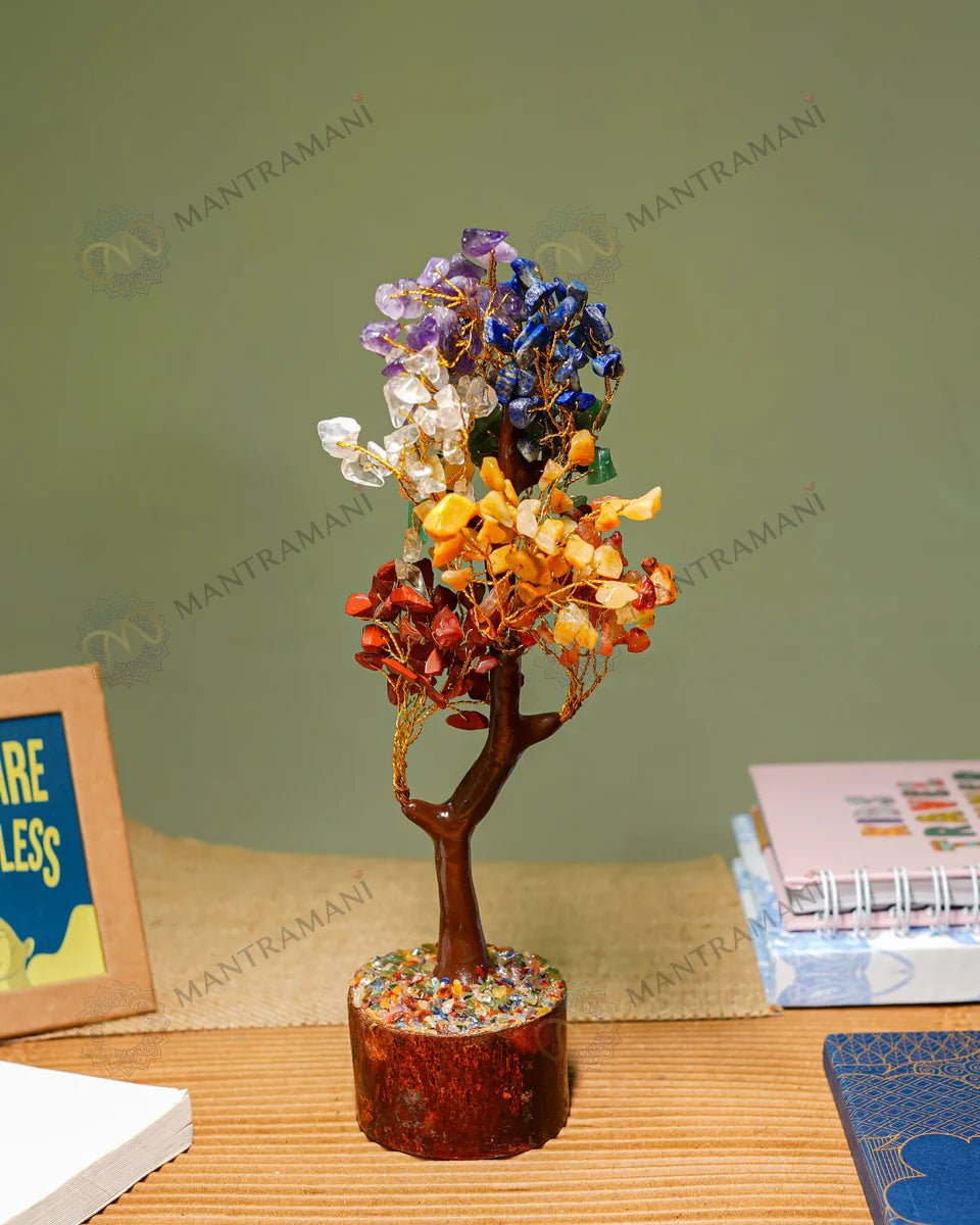 MantraMani 7 Chakra Crystal Tree - Energized Vedic Gemstone Jewelry - MantraMani