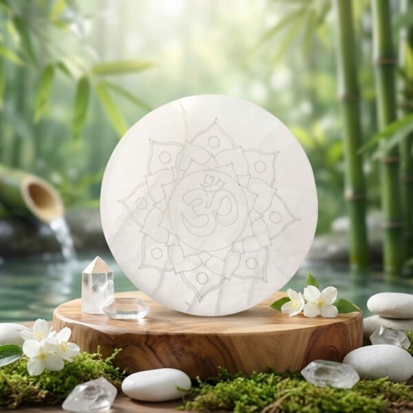 MantraMani Selenite Plate for Cleansing & Charging Crystals