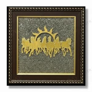 MantraMani Wealth Code Raw Pyrite Frame for Power & Energy Flow with FREE Raw Pyrite Stone
