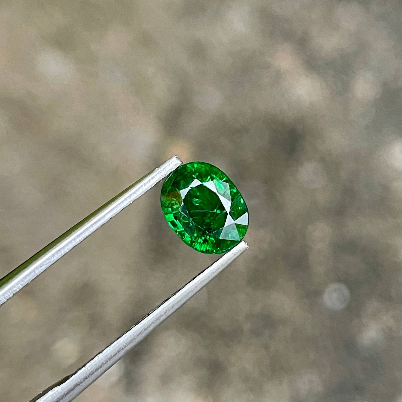 MantraMani 1.60 Carat Green Garnet Oval Cut Natural Loose Gemstone