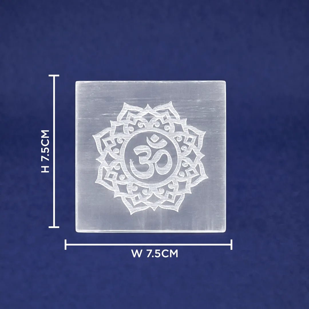 MantraMani Selenite Plate for Cleansing & Charging Crystals