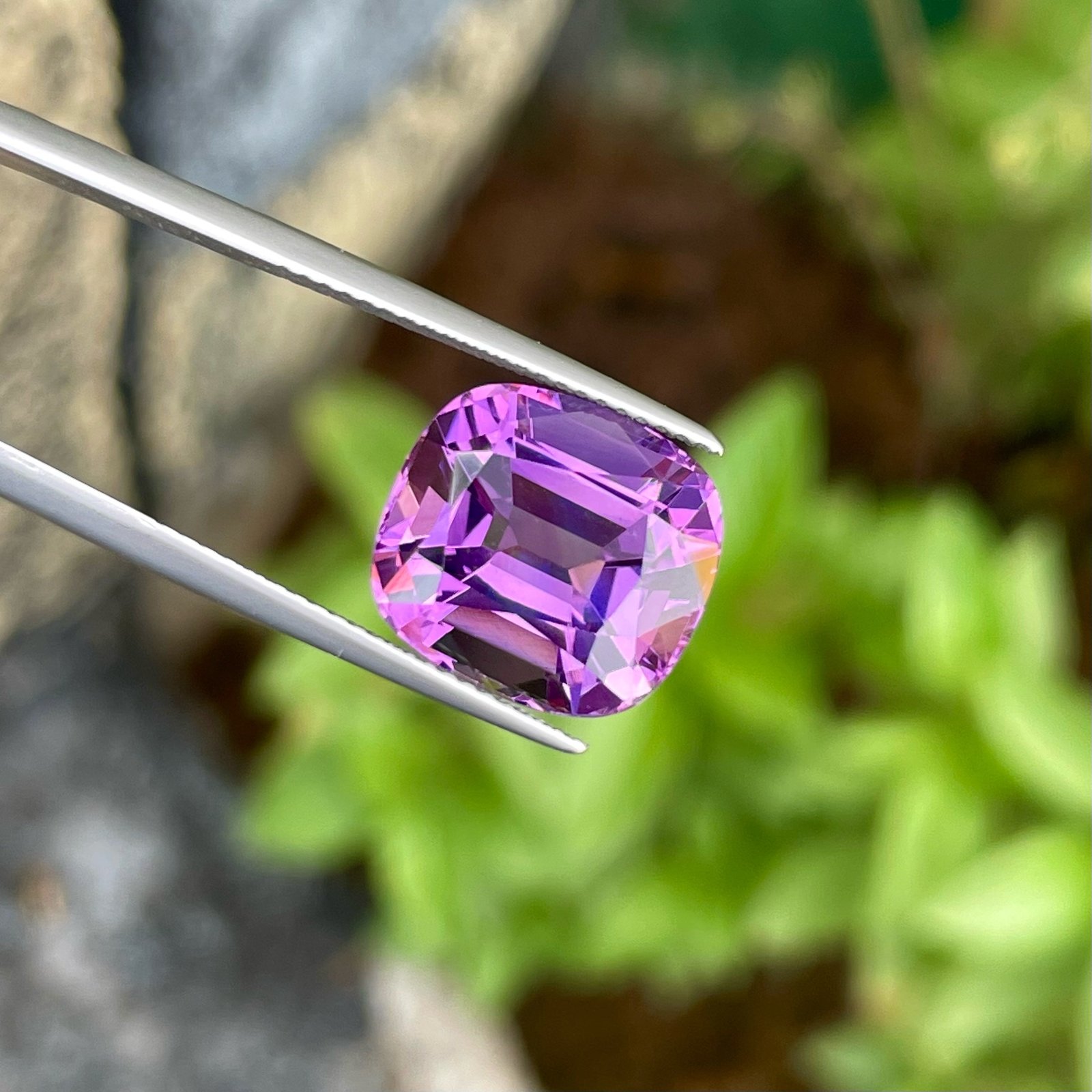 MantraMani Amethyst Cushion Cut Natural Loose Gemstone - Imported - Brazil