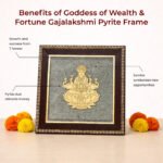 MantraMani® Goddess of Wealth & Fortune Gajalakshmi Raw Pyrite Frame