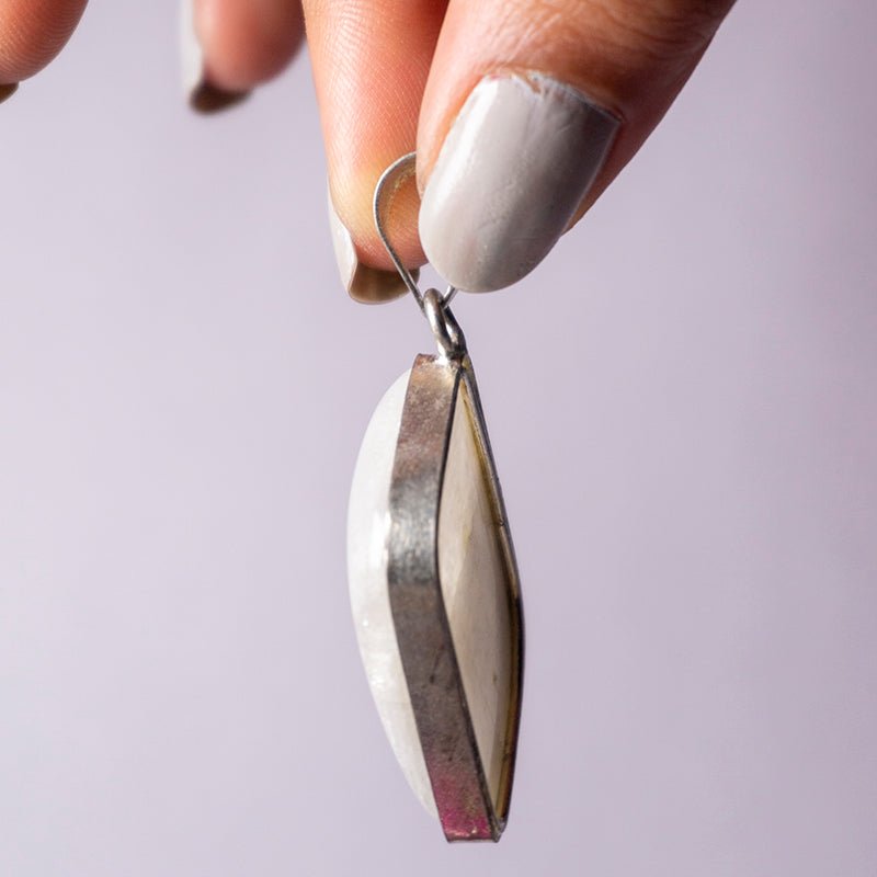 MantraMani Moonstone Crystal Pendant - Energized Vedic Gemstone Jewelry - MantraMani