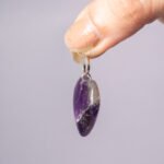 MantraMani Amethyst Crystal Heart Pendant - Energized Vedic Gemstone Jewelry - MantraMani