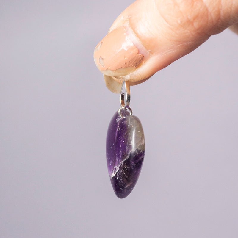 MantraMani Amethyst Crystal Heart Pendant - Energized Vedic Gemstone Jewelry - MantraMani