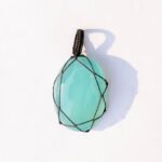 MantraMani® Aqua Onyx Crystal Crochet Pendant