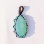 MantraMani® Aqua Onyx Crystal Crochet Pendant
