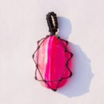 MantraMani® Pink Onyx Crystal Crochet Pendant