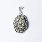MantraMani Pyrite Crystal Fancy Pendant - Energized Vedic Gemstone Jewelry - MantraMani