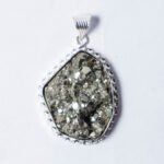 MantraMani Pyrite Crystal Fancy Pendant - Energized Vedic Gemstone Jewelry - MantraMani