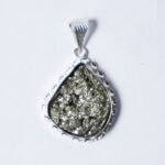 MantraMani Pyrite Crystal Fancy Pendant - Energized Vedic Gemstone Jewelry - MantraMani