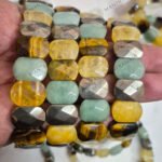 MantraMani Dhan Vriddhi Oval Faceted Money Magnet Bracelet - Energized Vedic Gemstone Jewelry - MantraMani