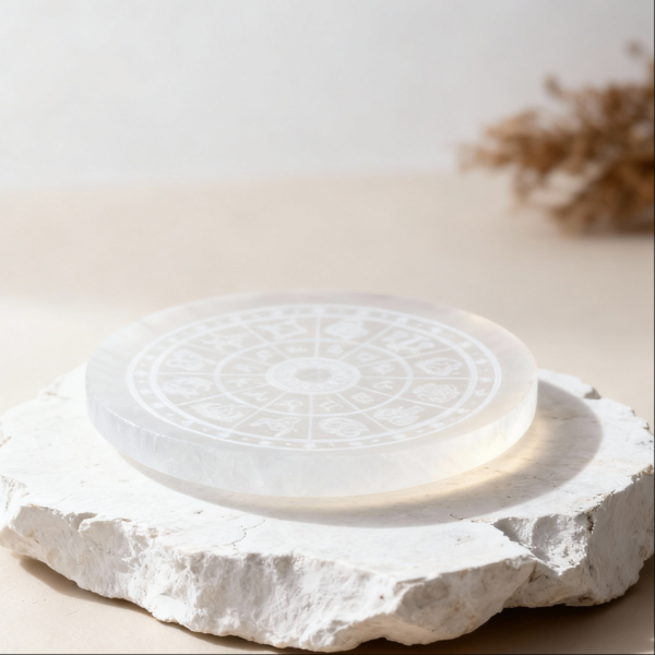 MantraMani Selenite Plate for Cleansing & Charging Crystals