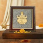 MantraMani® Goddess of Wealth & Fortune Gajalakshmi Raw Pyrite Frame