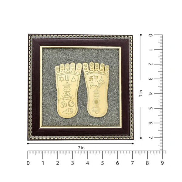 MantraMani Raw Pyrite Frame with Goddess Laxmi Charan Paduka