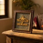 MantraMani® Baba Shyam Ji on Raw Pyrite Frame