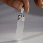 MantraMani Selenite Crystal Point Pendant - Energized Vedic Gemstone Jewelry - MantraMani