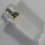 MantraMani Selenite Crystal Point Pendant - Energized Vedic Gemstone Jewelry - MantraMani