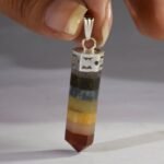 MantraMani Seven Chakra Crystal Point Pendant - Energized Vedic Gemstone Jewelry - MantraMani