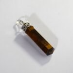 MantraMani Tigers Eye Crystal Point Pendant - Energized Vedic Gemstone Jewelry - MantraMani