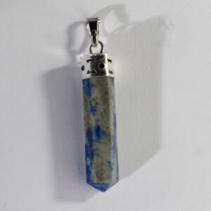 MantraMani Lapis Lazuli Crystal Point Pendant - Natural Gemstone Pendant for Wisdom, Intuition & Crystal Jewelry