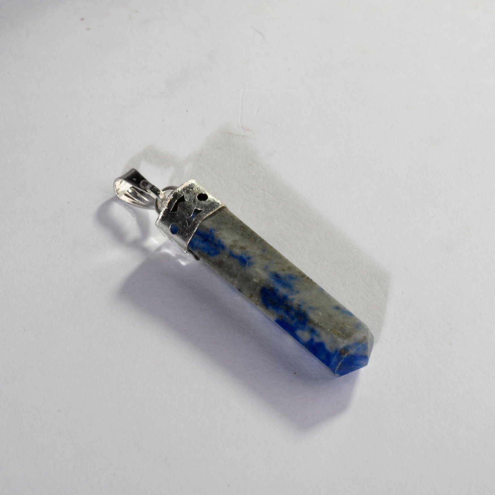 MantraMani Lapis Lazuli Crystal Point Pendant - Natural Gemstone Pendant for Wisdom, Intuition & Crystal Jewelry