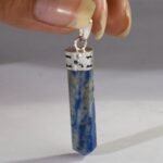 MantraMani Lapis Lazuli Crystal Point Pendant - Energized Vedic Gemstone Jewelry - MantraMani
