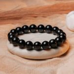 MantraMani clipse Noire  Black Tourmaline Protection Bracelet - Energized Vedic Gemstone Jewelry - MantraMani