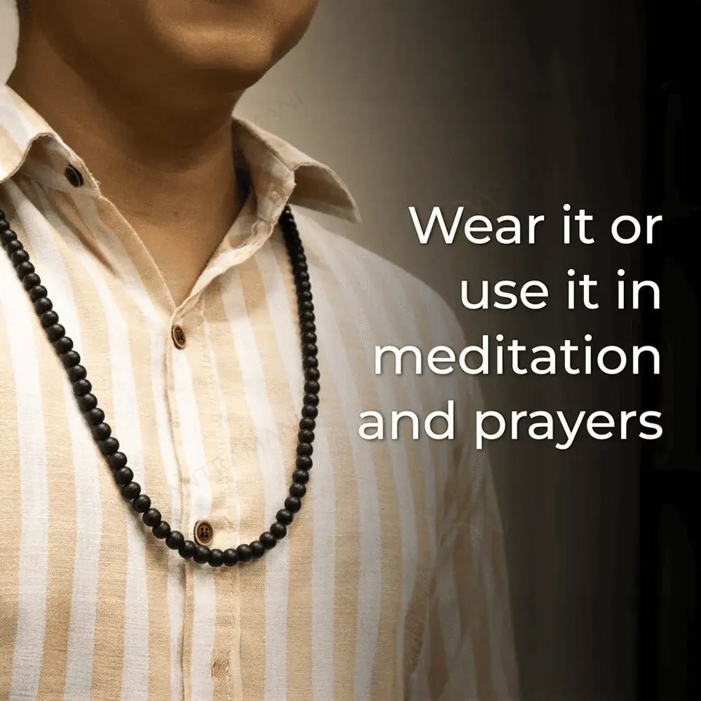 MantraMani Karungali (Ebony) Mala 108 Beads for Protection, Grounding & Spiritual Alignment - Energized Vedic Gemstone ...