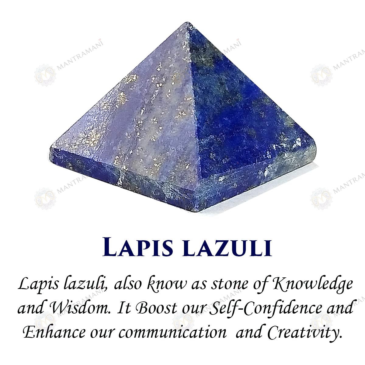 MantraMani Lapis Lazuli Pyramid - Energized Vedic Gemstone Jewelry - MantraMani