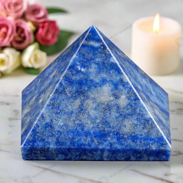 MantraMani Lapis Lazuli Pyramid – Communication, Wisdom & Confidence Crystal