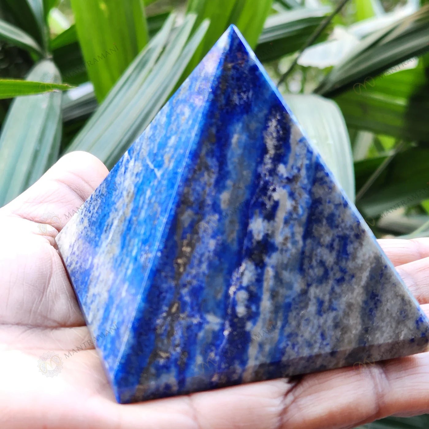 MantraMani Lapis Lazuli Pyramid - Energized Vedic Gemstone Jewelry - MantraMani