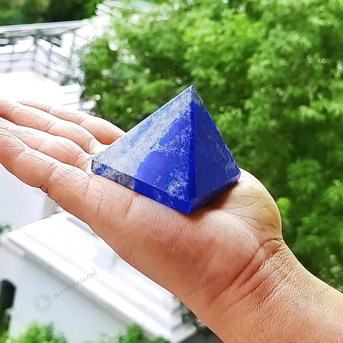 MantraMani Lapis Lazuli Pyramid - Energized Vedic Gemstone Jewelry - MantraMani