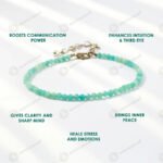 MantraMani Blue Amazonite Anklet - Energized Vedic Gemstone Jewelry - MantraMani