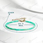 MantraMani Amazonite Diamond Cut Anklet: Enhances Love, Calms Your Mind, Beautifies Skin - Energized Vedic Gemstone Jewe...