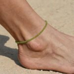 MantraMani Celestial Green Peridot Anklet 3mm - Energized Vedic Gemstone Jewelry - MantraMani