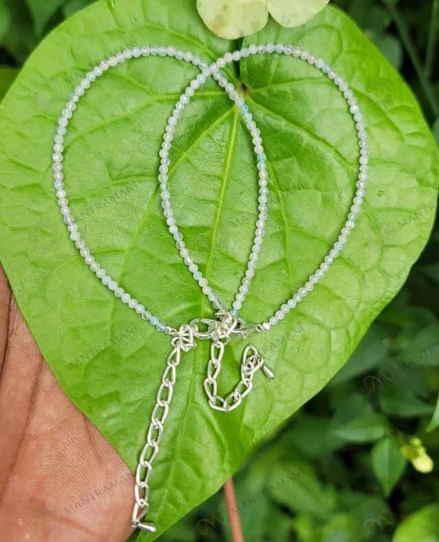 MantraMani Moonstone Anklet - Energized Vedic Gemstone Jewelry - MantraMani