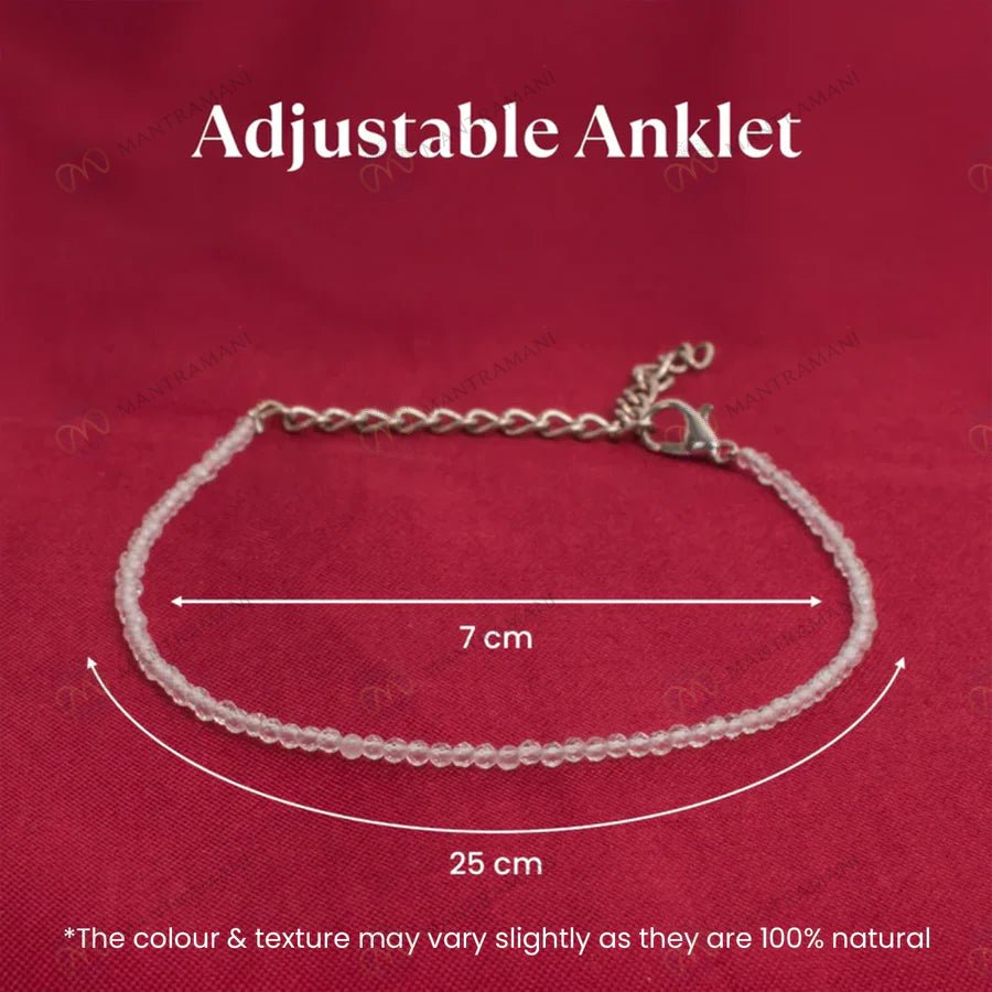 MantraMani Moonstone Anklet - Intuition, Emotional Balance, Beauty and Divine feminine energy