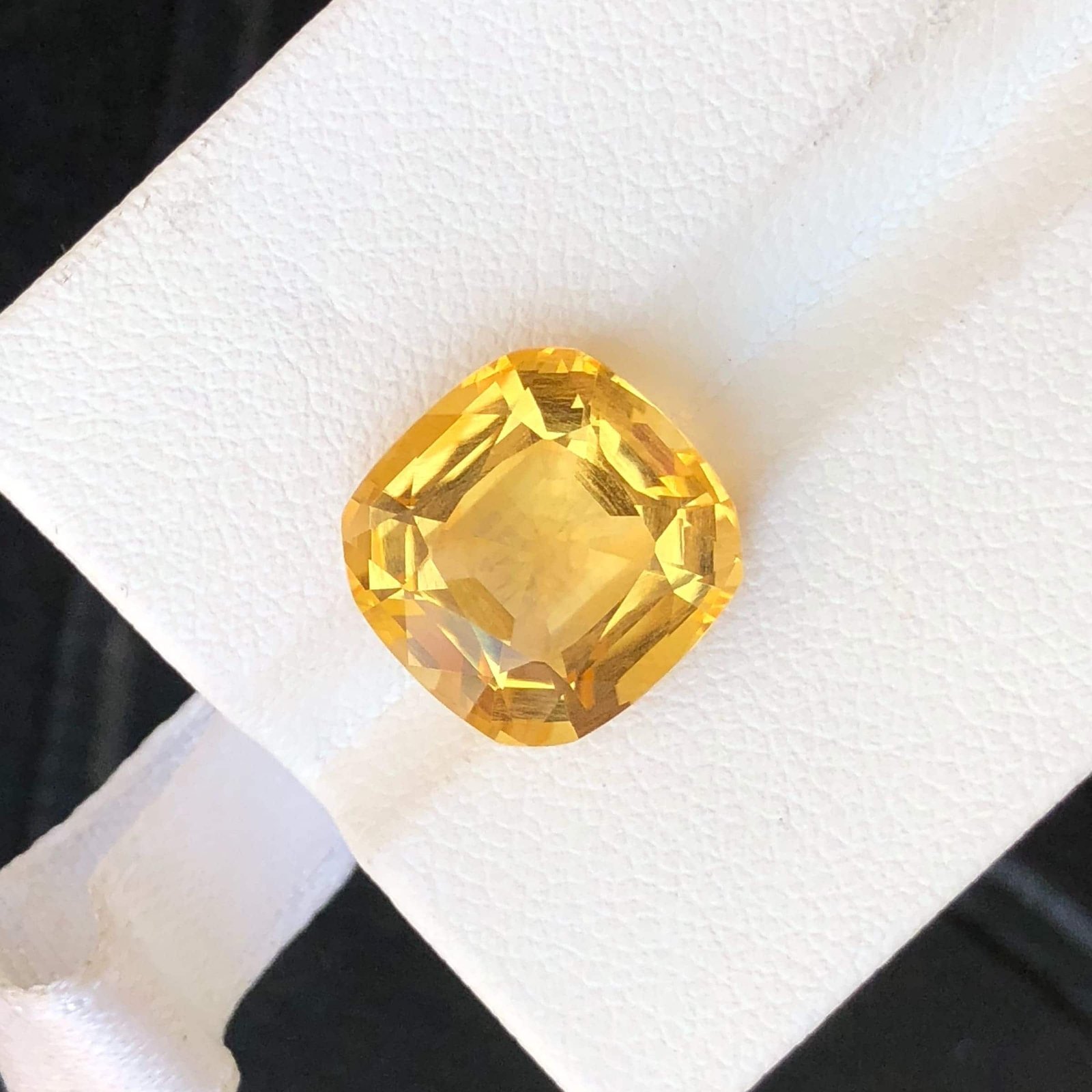 MantraMani Citrine Loose Gemstone – Authentic, Lab Certified | India - Angle 3