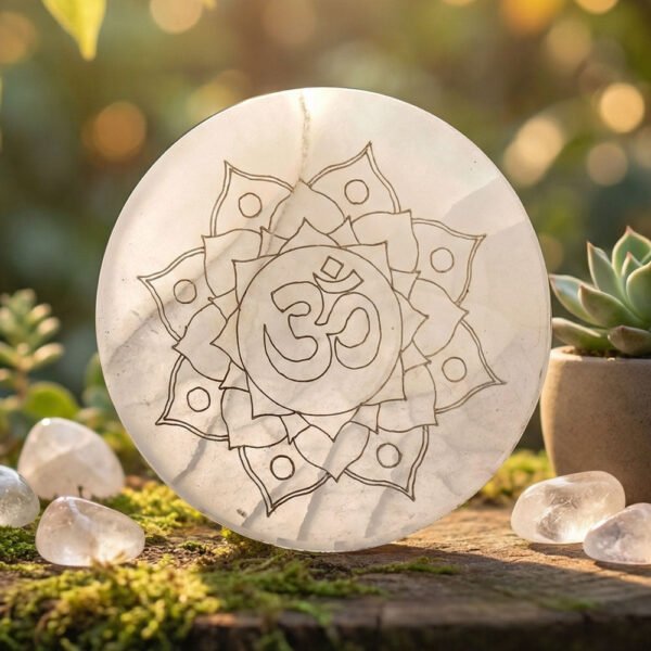 MantraMani Selenite Plate for Cleansing & Charging Crystals