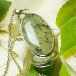 MantraMani Prehnite Crystal Fancy Pendant - Energized Vedic Gemstone Jewelry - MantraMani
