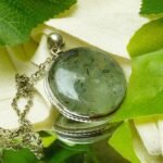 MantraMani Prehnite Crystal Fancy Pendant - Energized Vedic Gemstone Jewelry - MantraMani