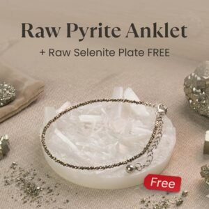 MantraMani Selenite & Pyrite (Suvarnaprastha) Anklet & Plate for Cleansing & Charging Crystals