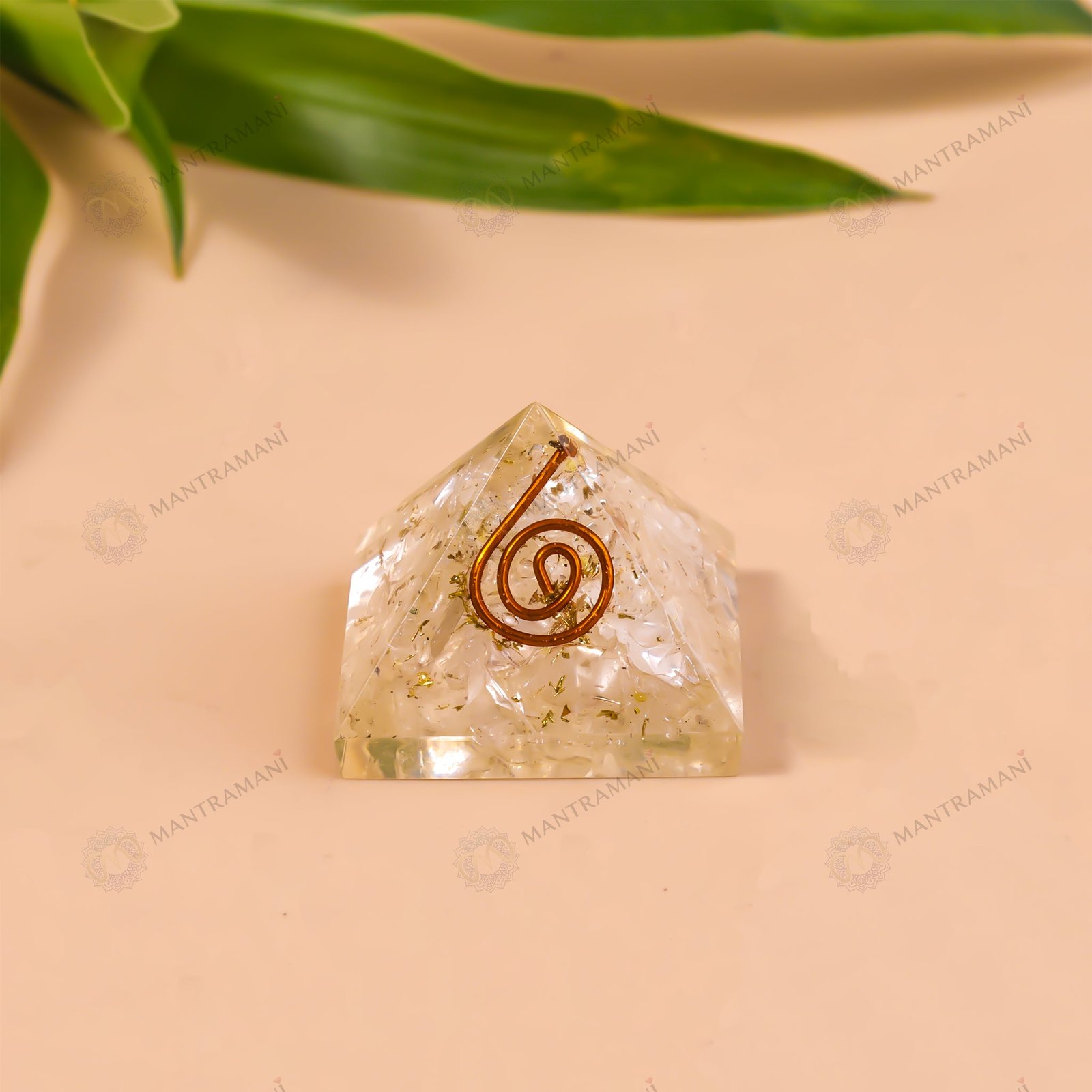 MantraMani Selenite Pyramid - Energized Vedic Gemstone Jewelry - MantraMani