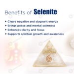 MantraMani Selenite Pyramid - Energized Vedic Gemstone Jewelry - MantraMani