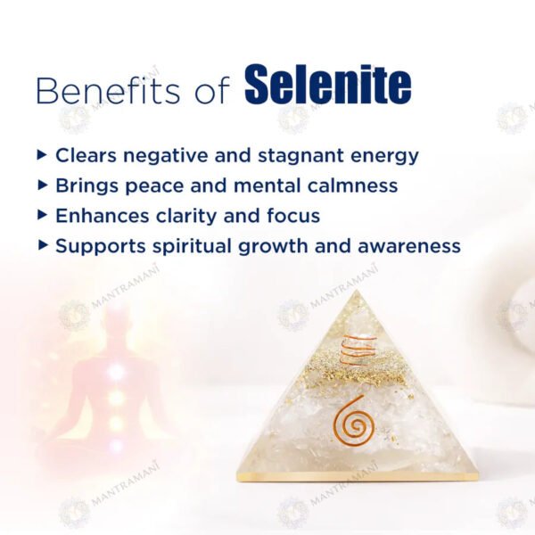MantraMani Selenite Pyramid