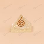MantraMani Selenite Pyramid with Shree Yantra - Energized Vedic Gemstone Jewelry - MantraMani