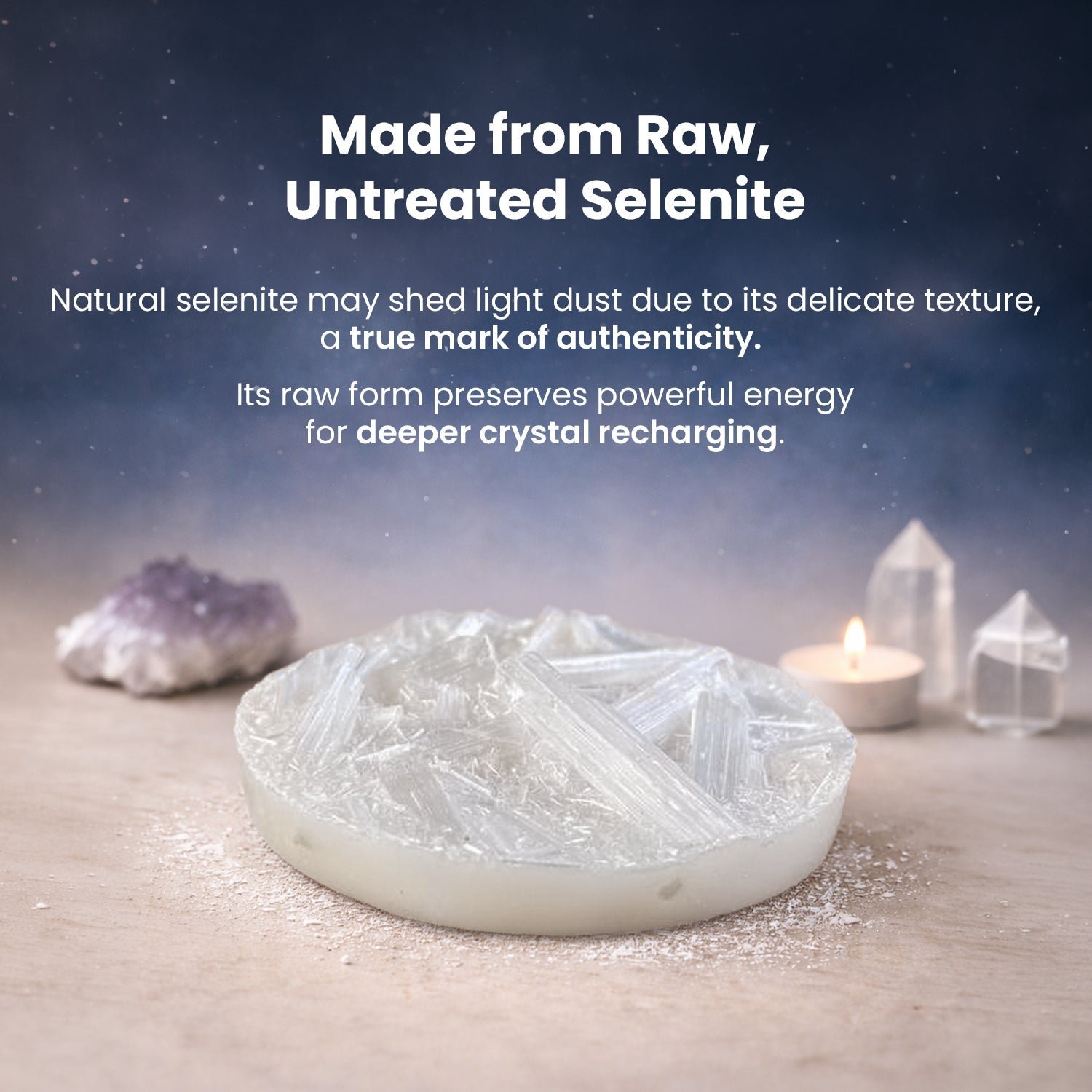 MantraMani SELENITE & GARNET (Chandramani / Tamra Mani / Rakta Mani) - Energized Vedic Gemstone Jewelry - MantraMani