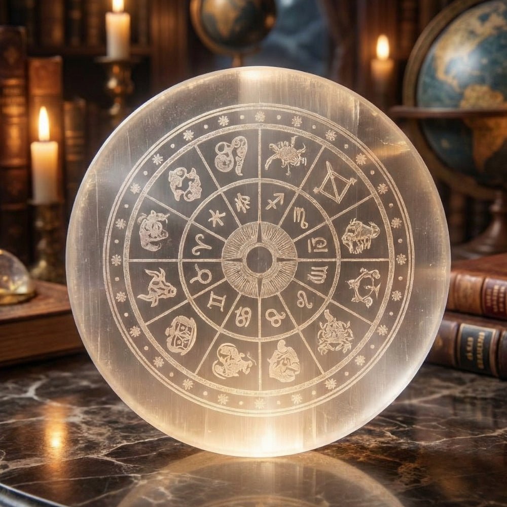 MantraMani Selenite Plate for Cleansing & Charging Crystals